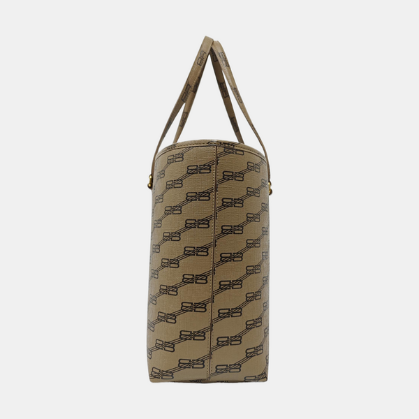 Coated Canvas Tote Bag Brown