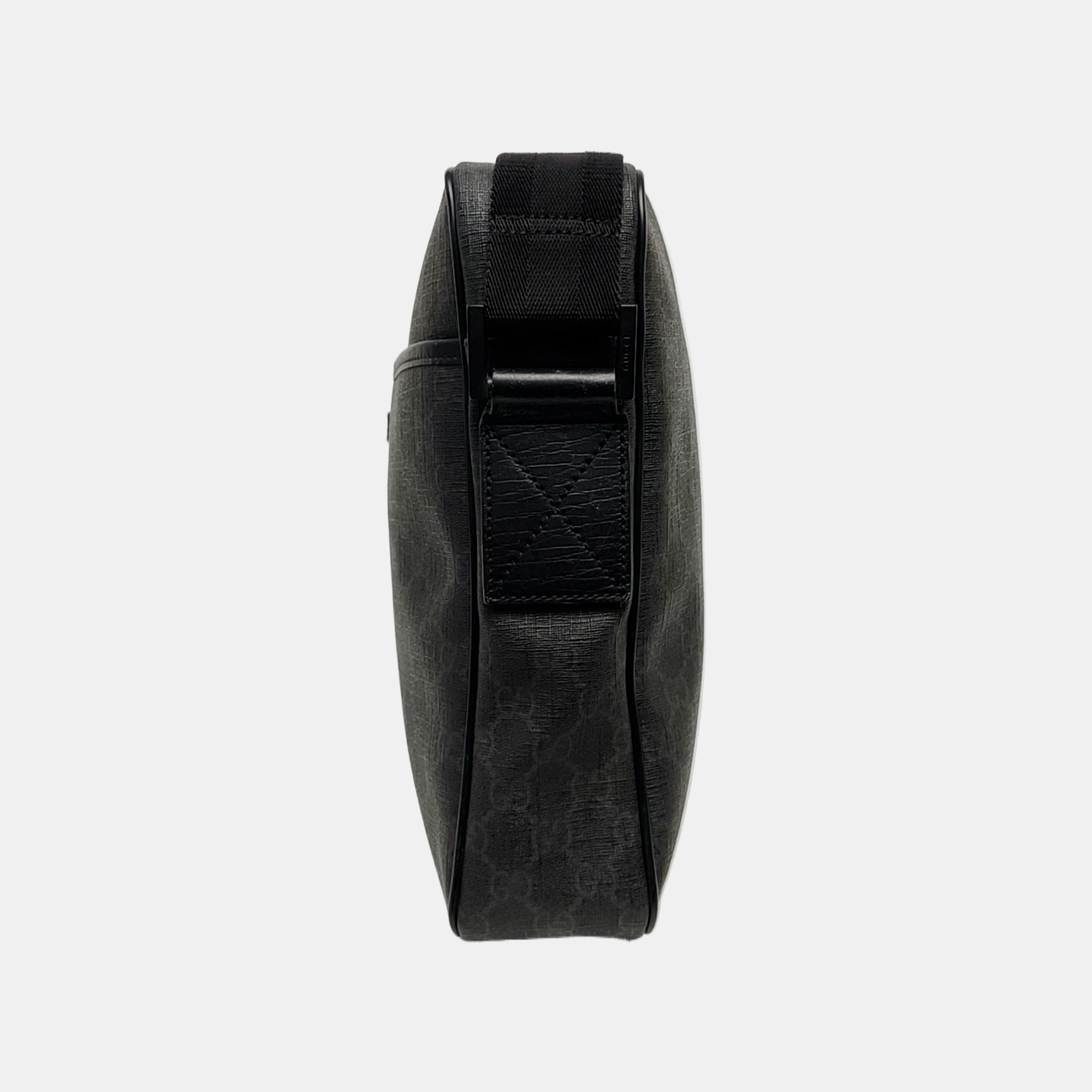 Monogram Coated Canvas Shoulder Bag Black