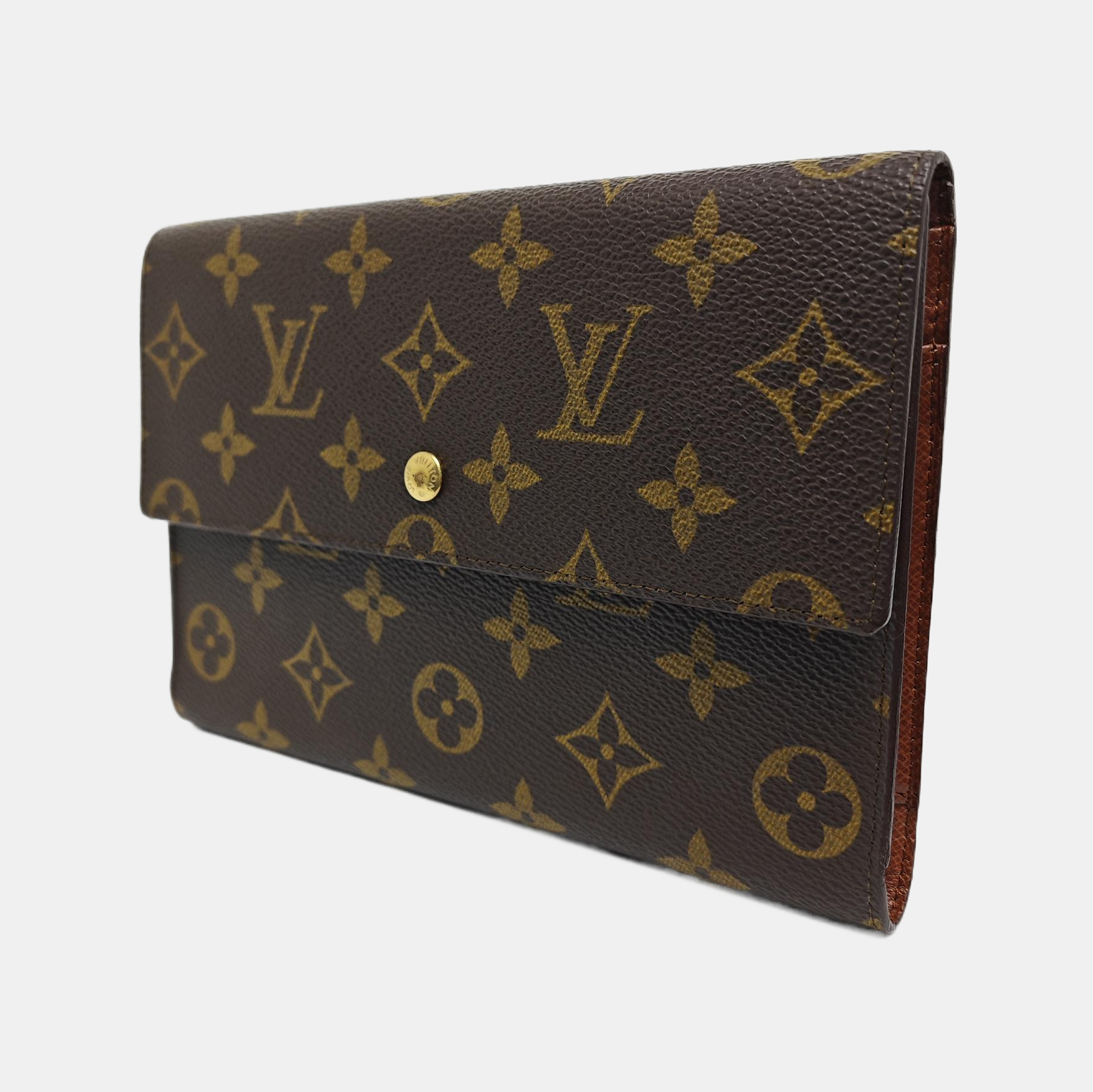 Monogram Coated Canvas Wallet Brown