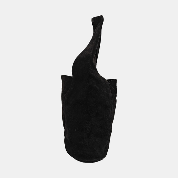 Suede Top Handle Bag Black