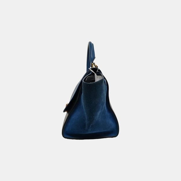 TRAPEZE Small Calfskin Blue
