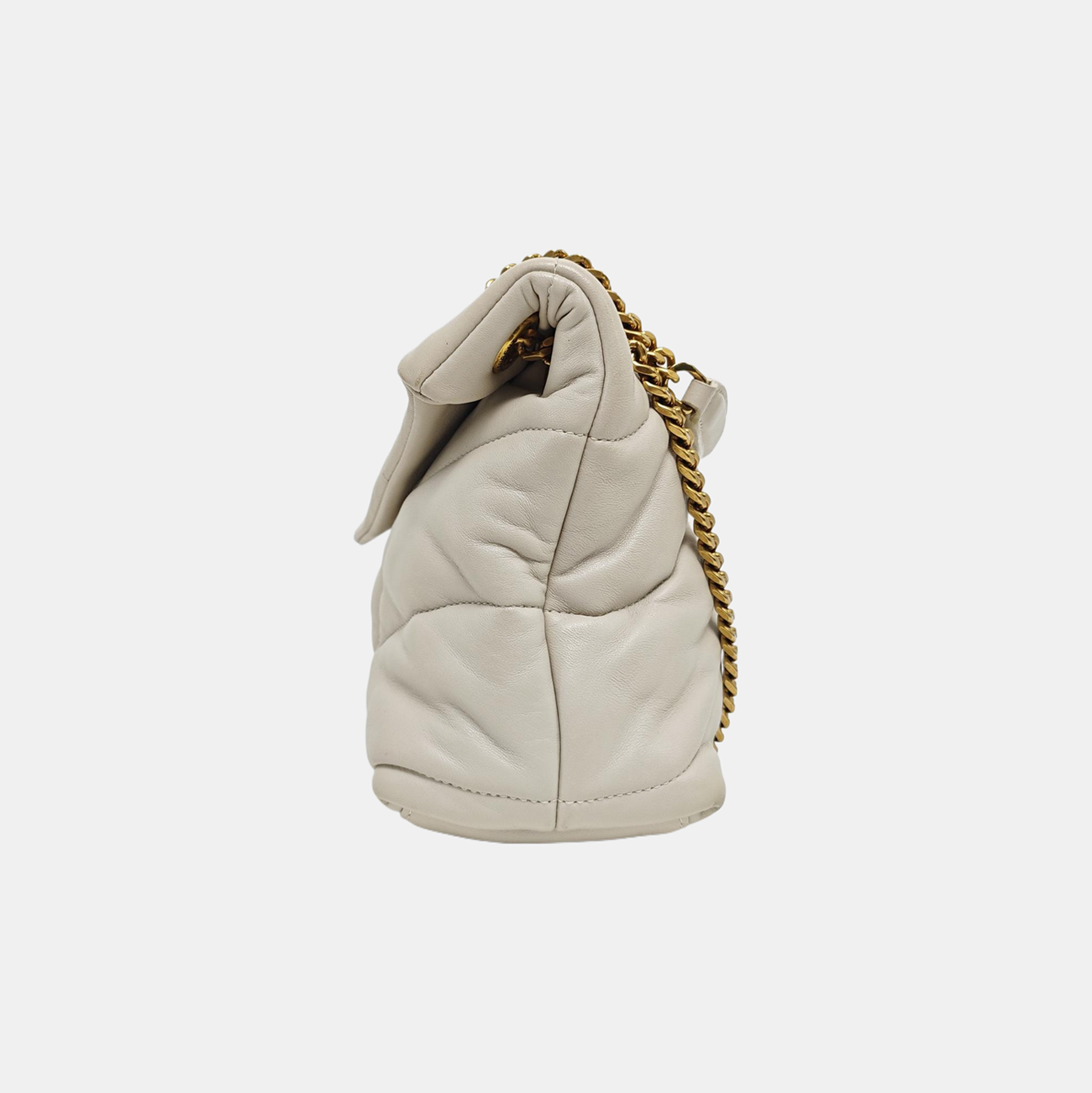 PUFFER Small Quilted Lambskin Gray