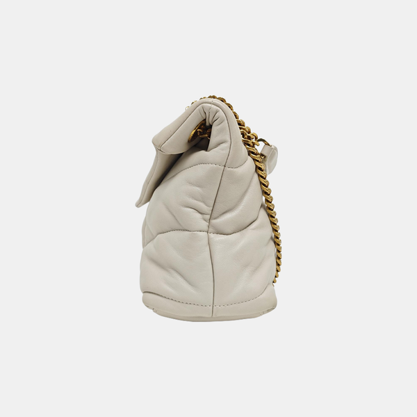 PUFFER Small Quilted Lambskin Gray