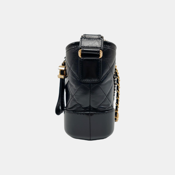 GABRIELLE Small Quilted Vintage Calf Black