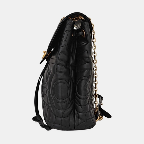 Gancini Quilted Calfskin Black