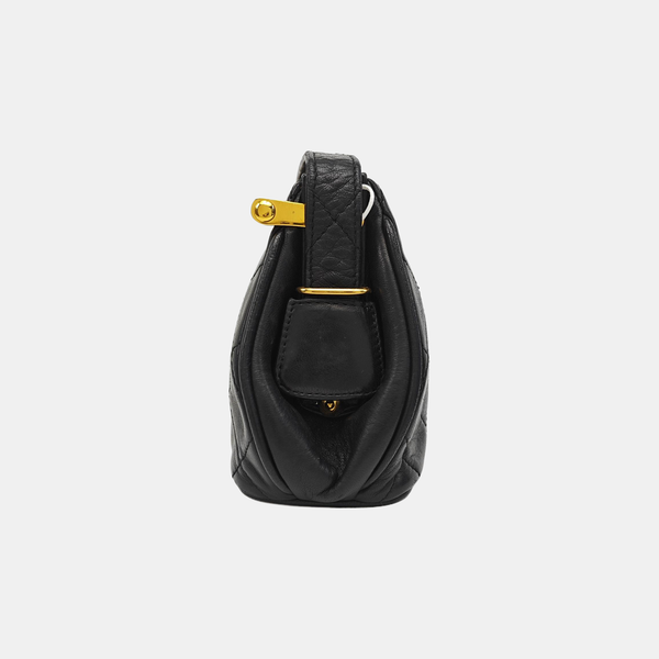 Quilted Lambskin Shoulder Bag Black