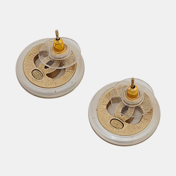 CC Logo Metal Clear Stud Earrings