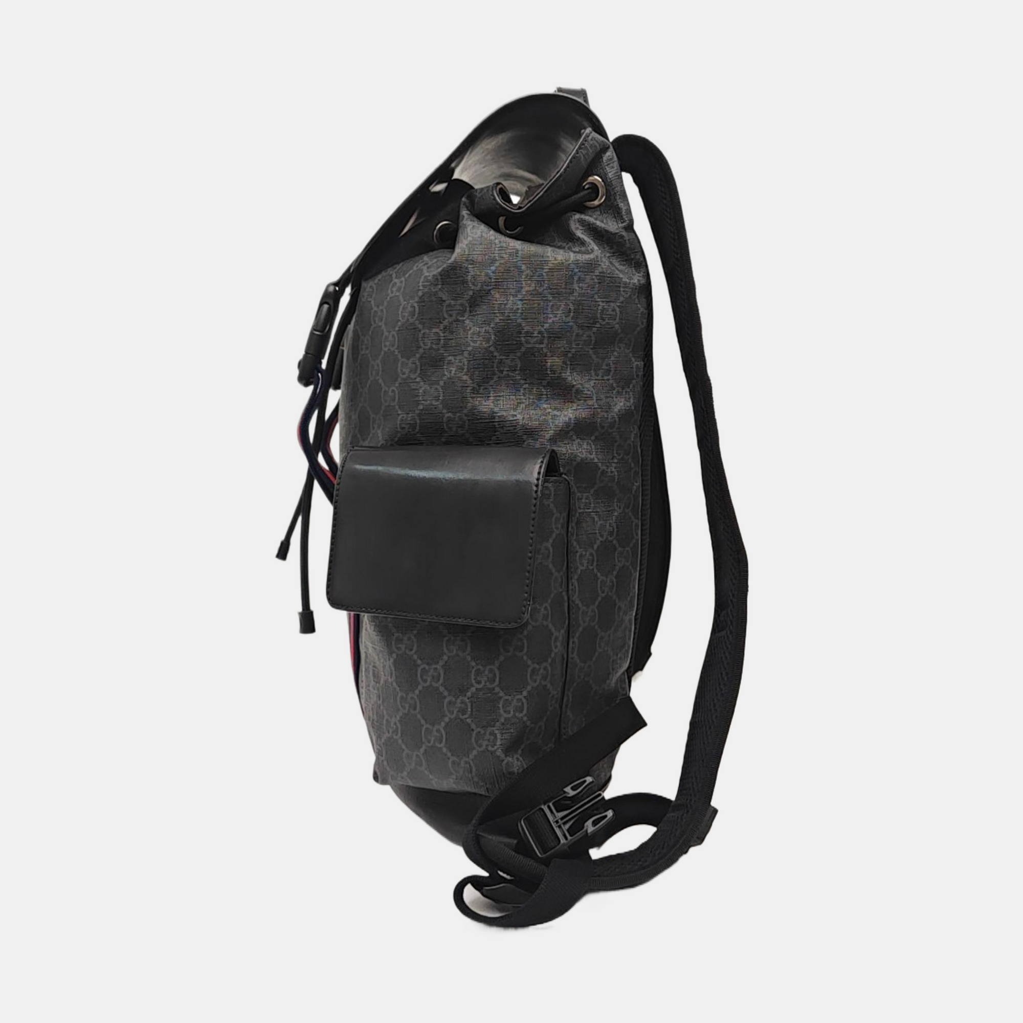 GG Supreme Monogram Coated Canvas Black