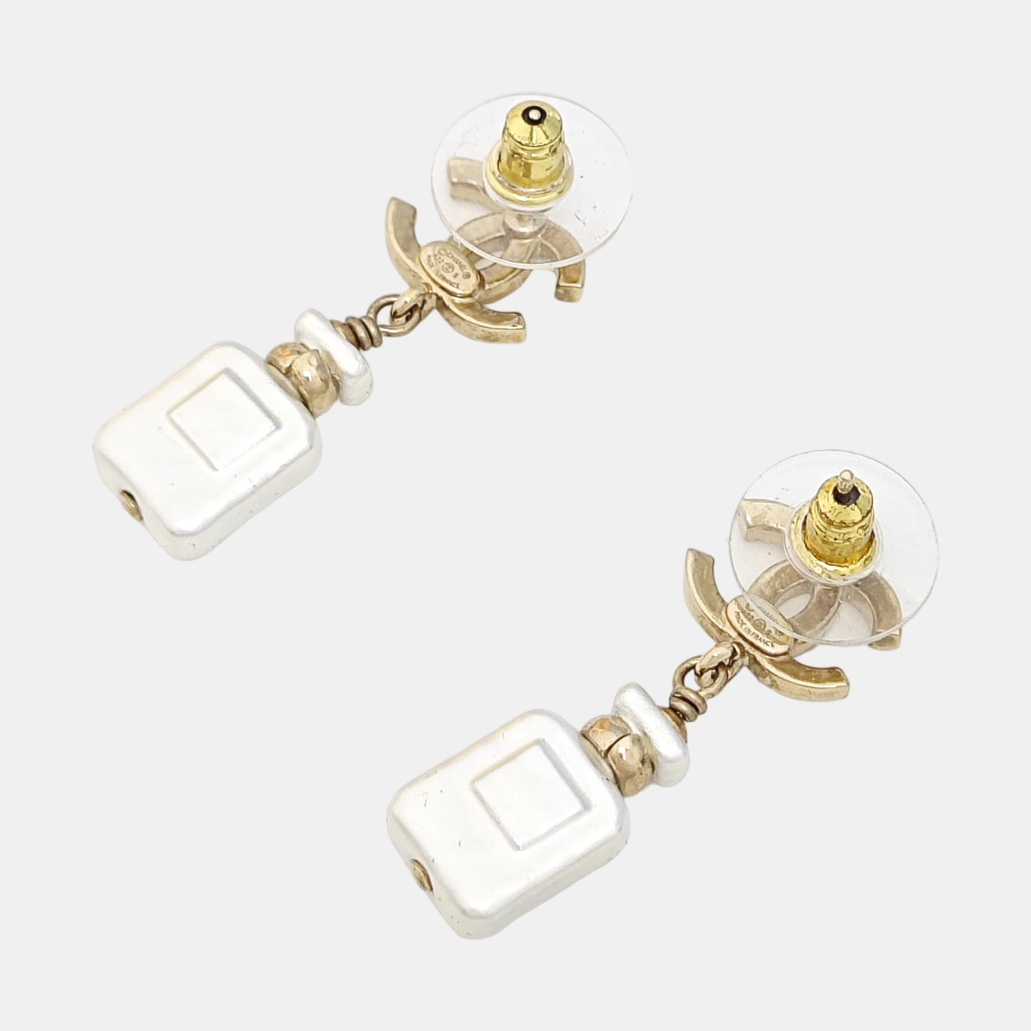 CC Logo Metal Gold Earrings