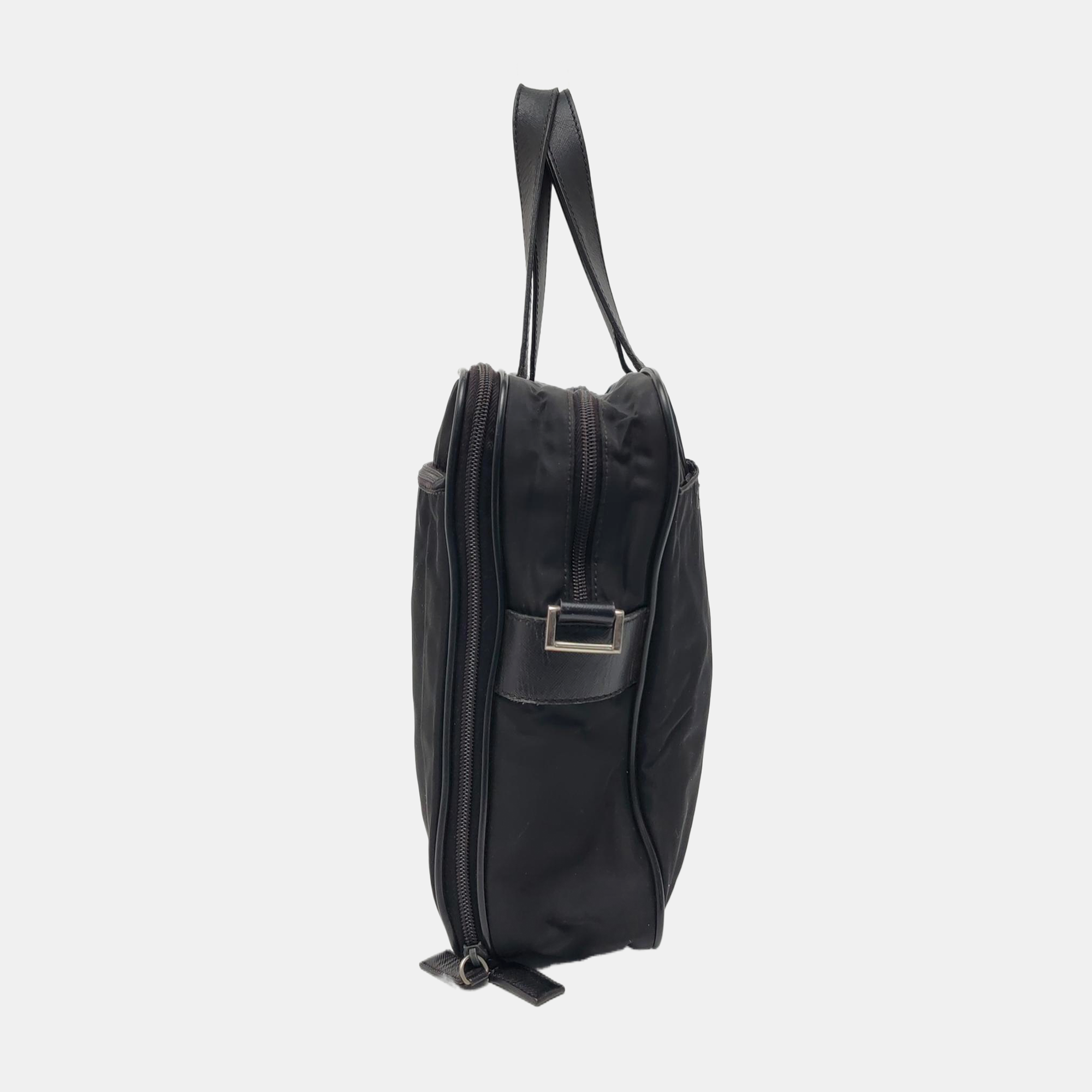 Nylon Top Handle Bag Black