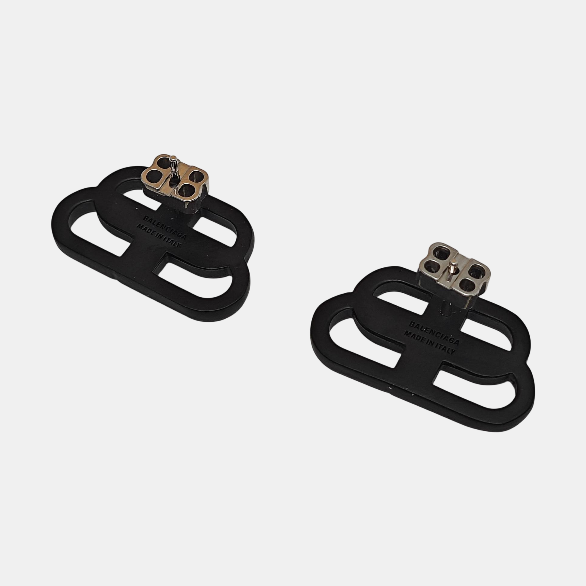 Metal Black Stud Earrings