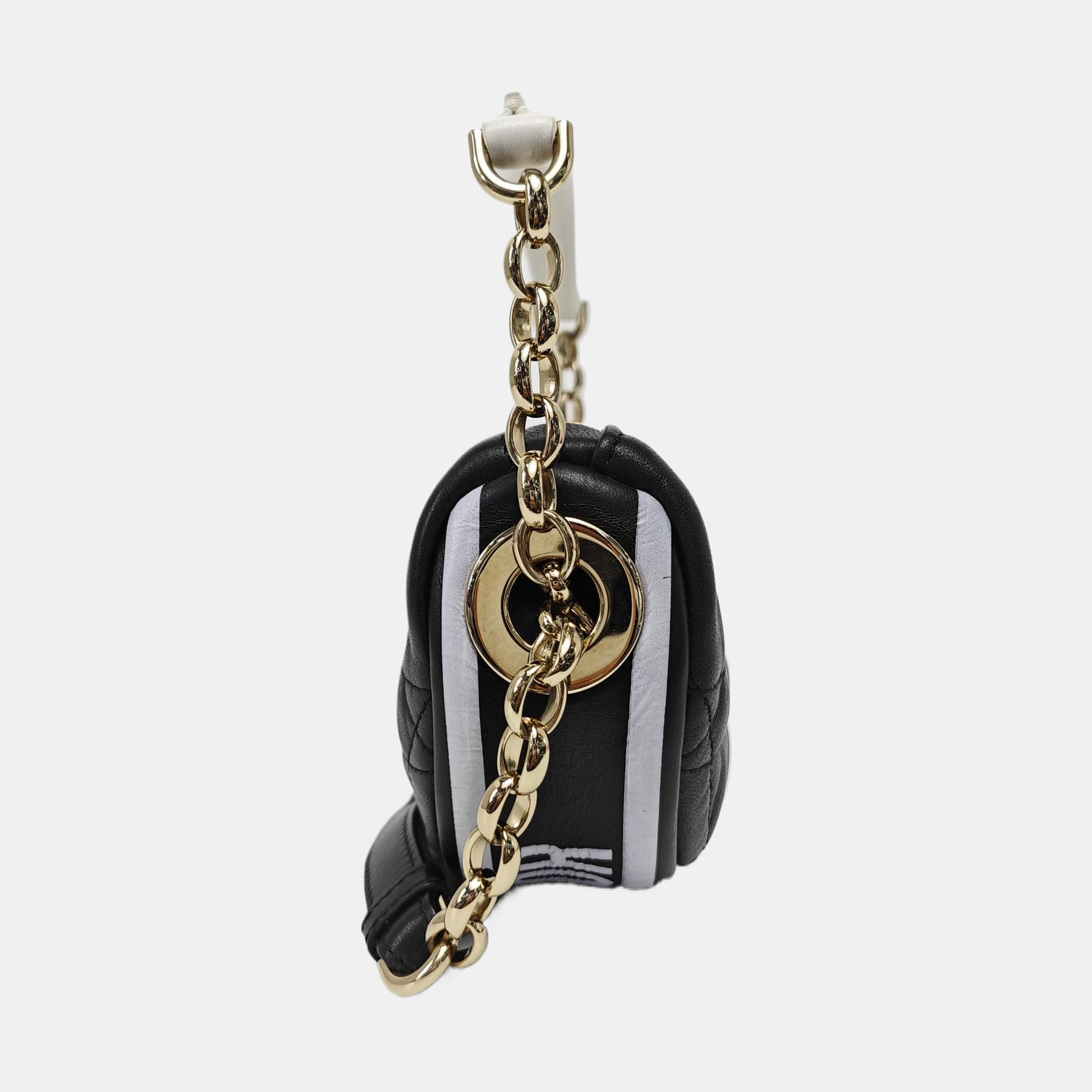 Vibe Super Mini Cannage Piel de Cordero Negra