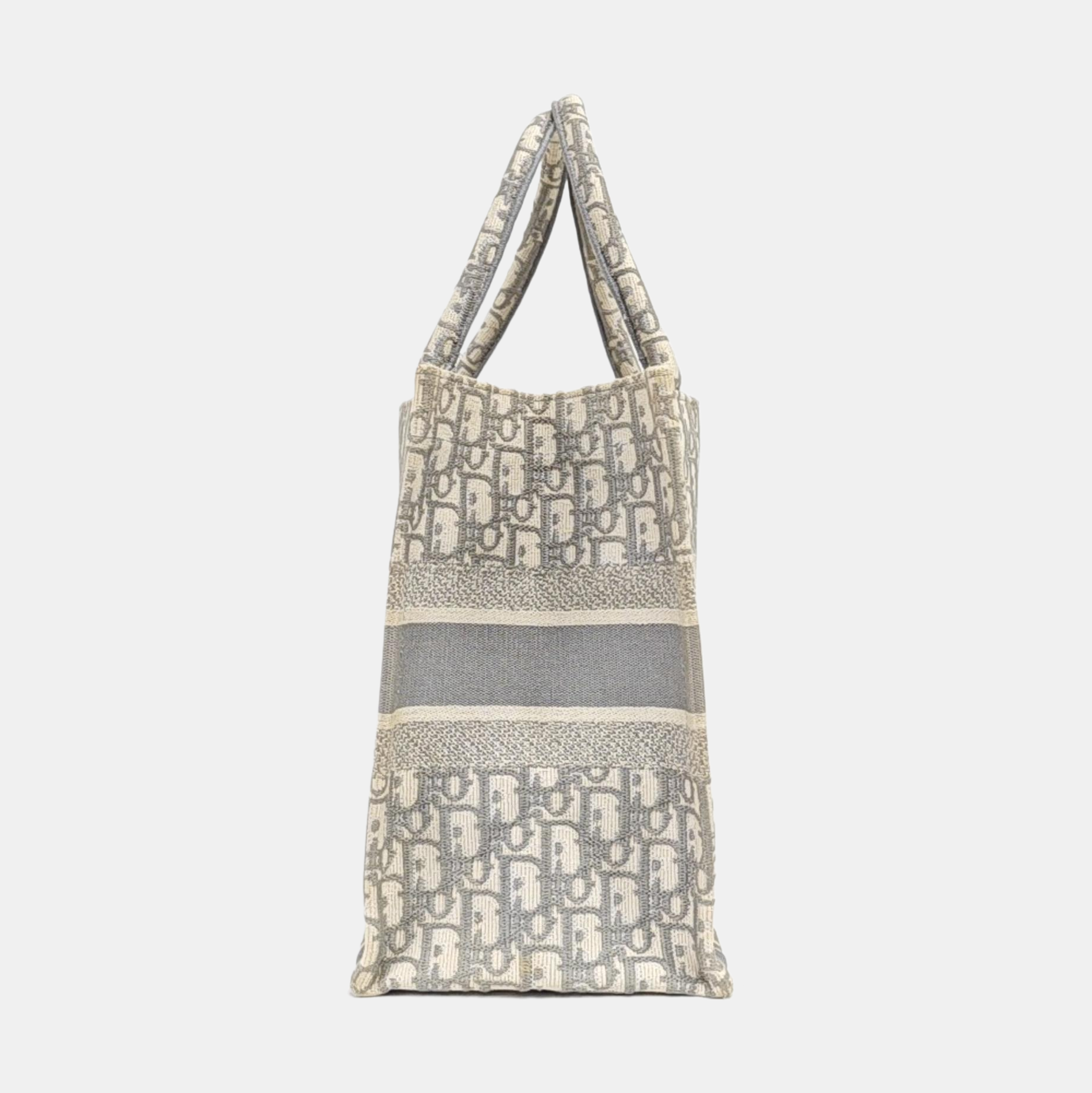 Book Tote Medium Oblique Canvas White