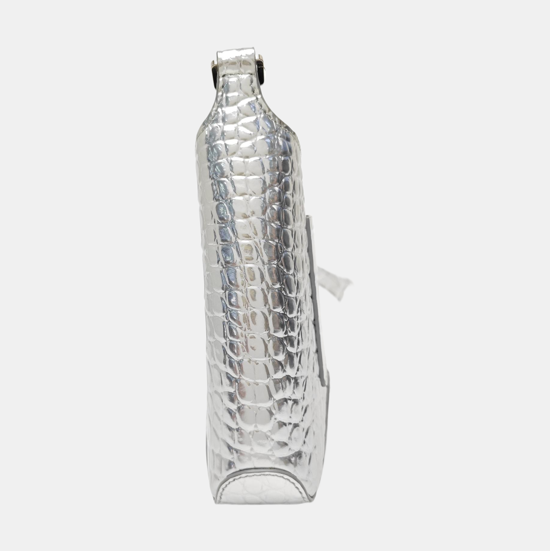 Calfskin Shoulder Bag Small Silver