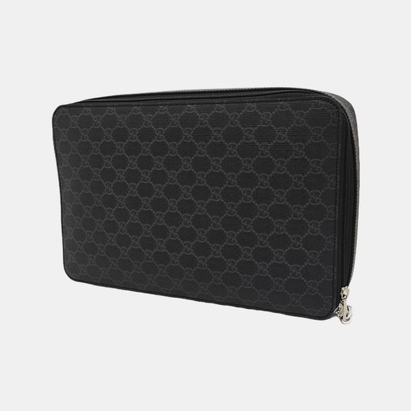 Monogram Coated Canvas Clutch Black