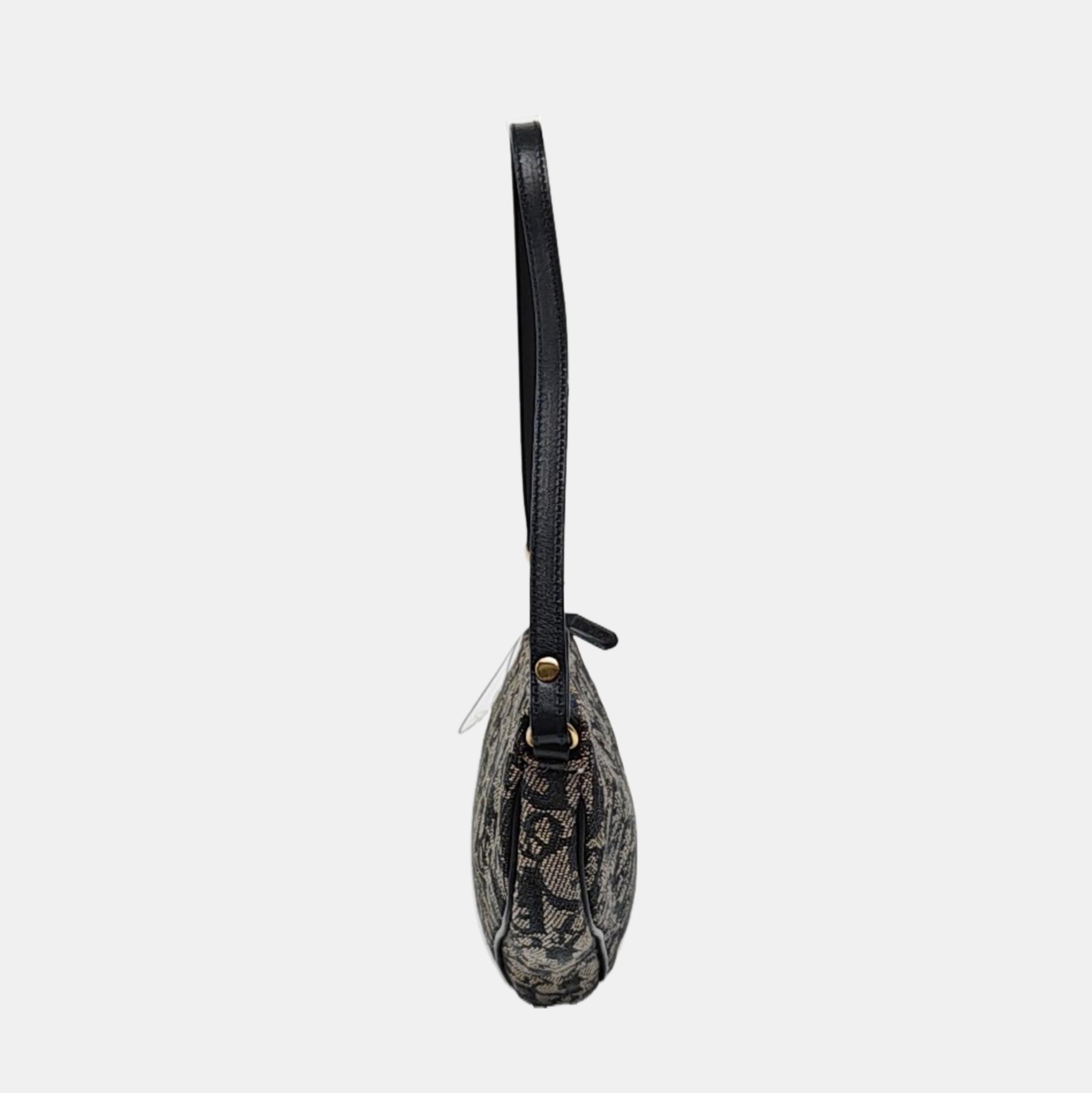 Authenticated pre-owned  Saddle Mini Oblique Fabric Blue - Top Handle Bag at Looply