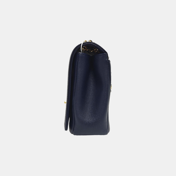 Grained Calfskin Shoulder Bag Blue
