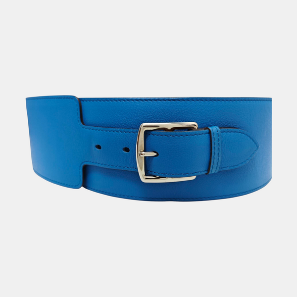 Leather Waist Cincher Blue