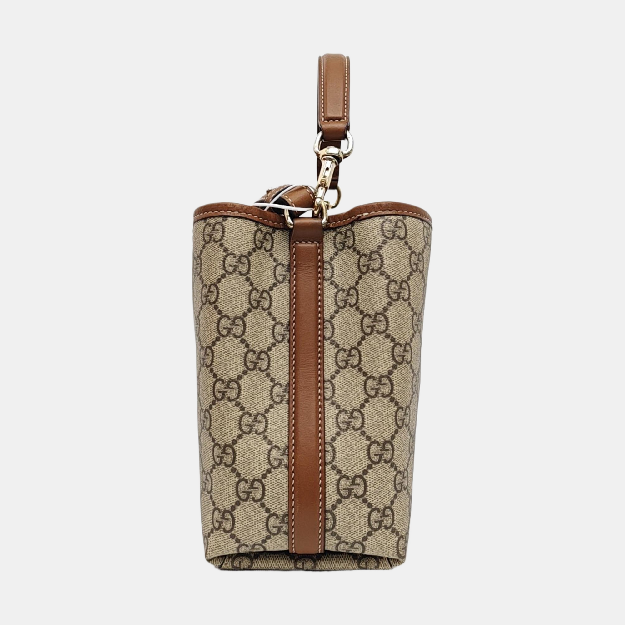 GG Emblem Monogram Coated Canvas Beige