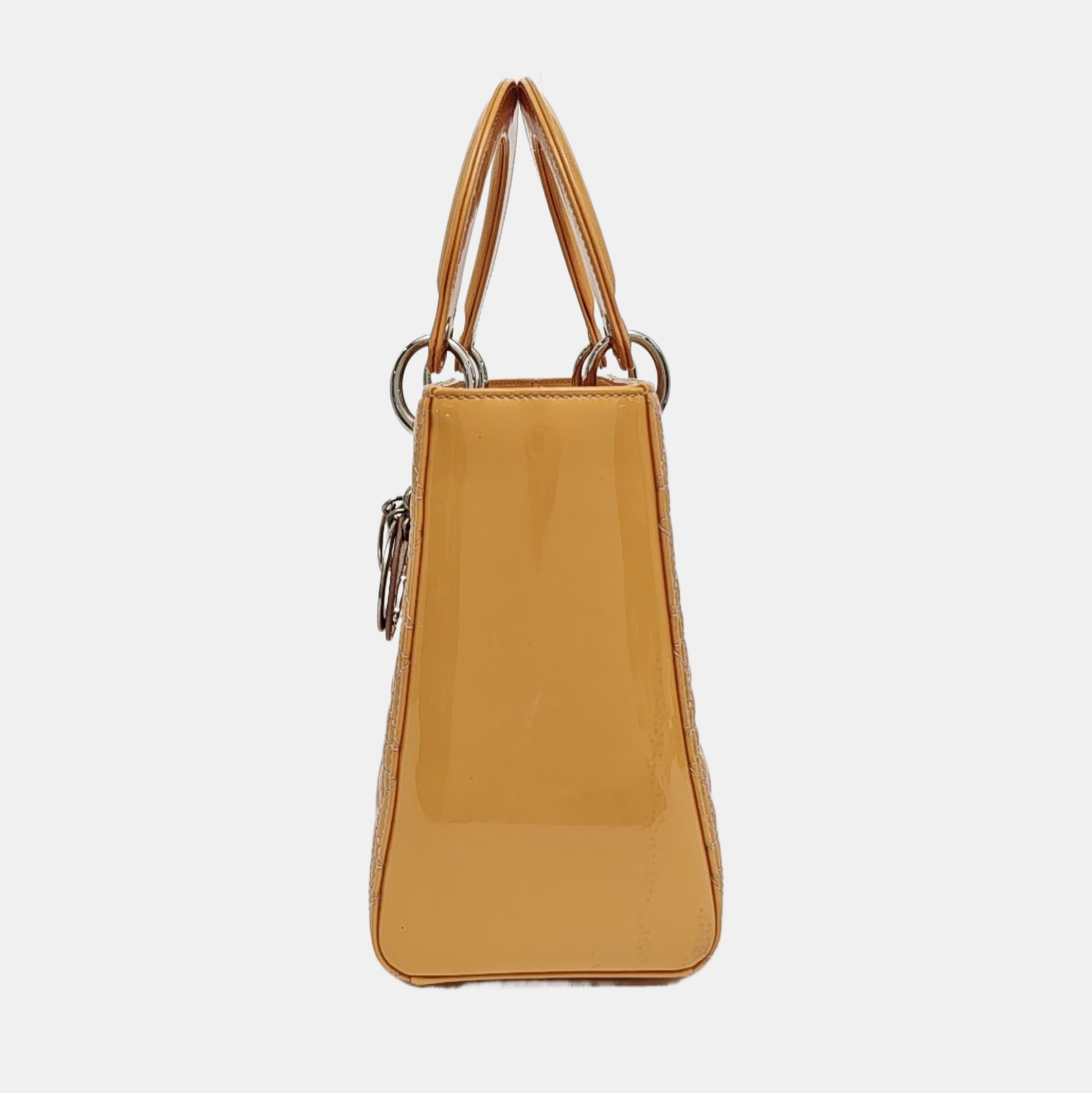 Lady Dior Medium Cannage Patent Leather Beige