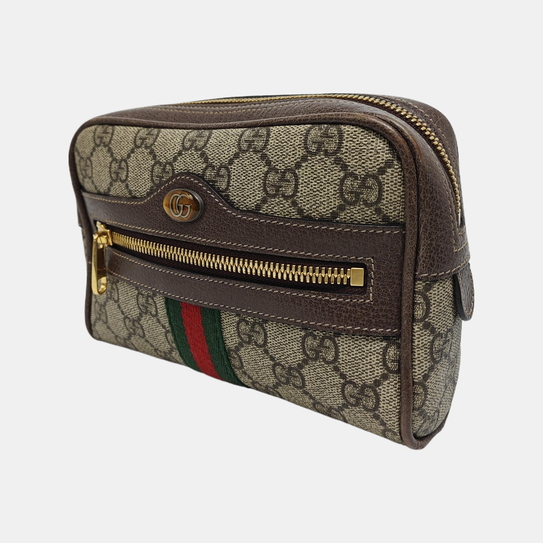 Ophidia Small Monogram Coated Canvas Beige