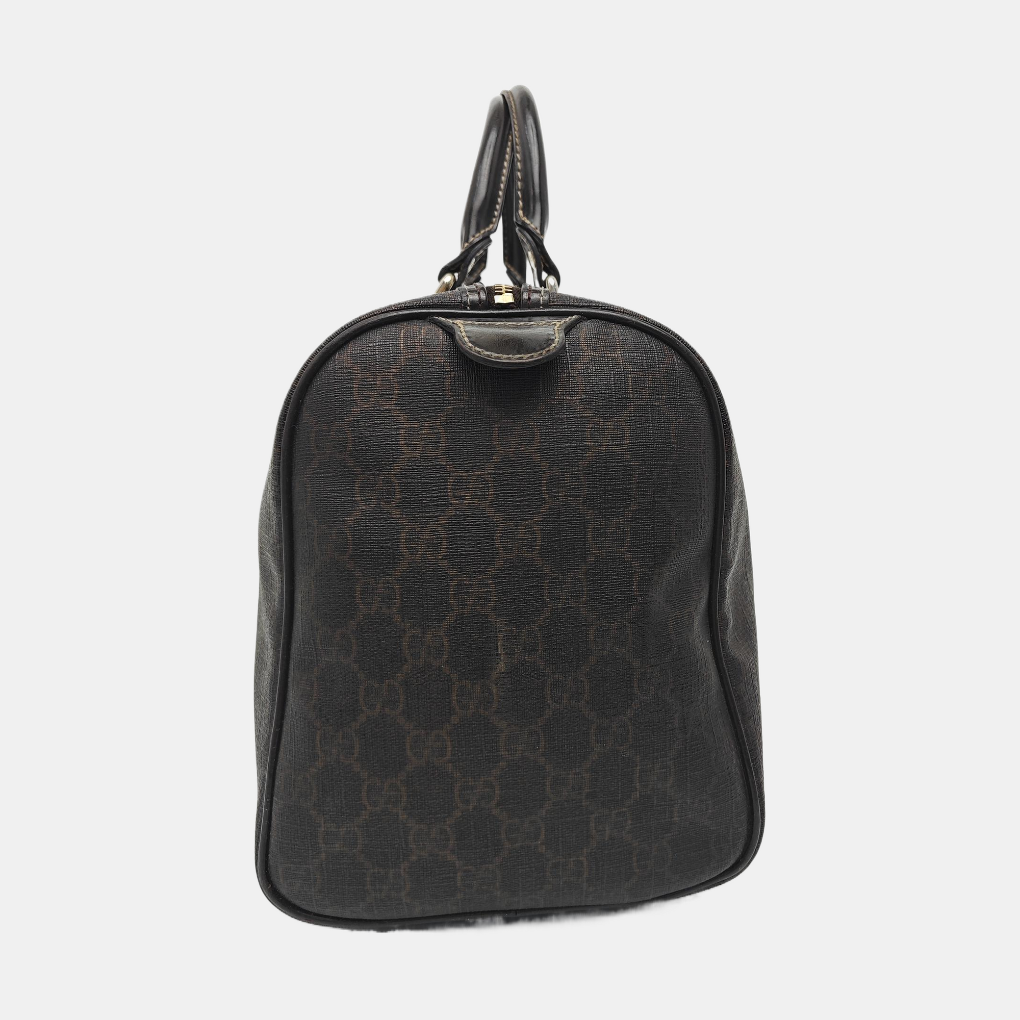 Boston Monogram Coated Canvas Brown