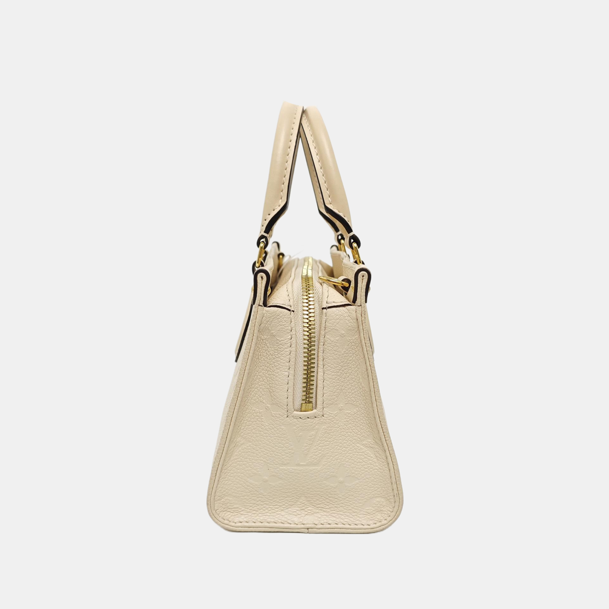 ONTHEGO EAST WEST Monogram Calfskin Beige
