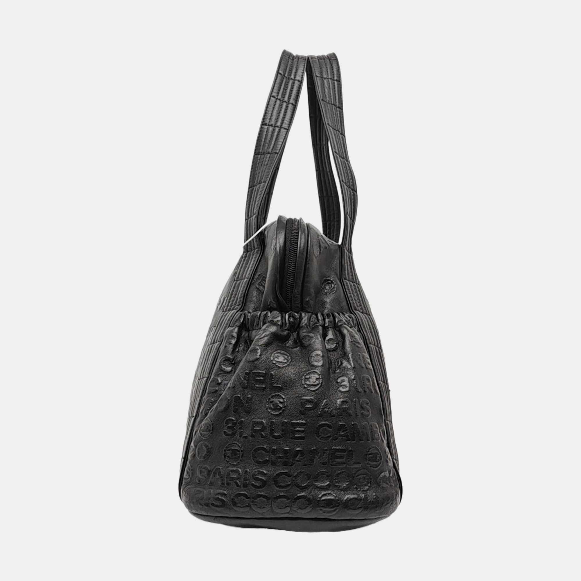 Calfskin Top Handle Bag Black