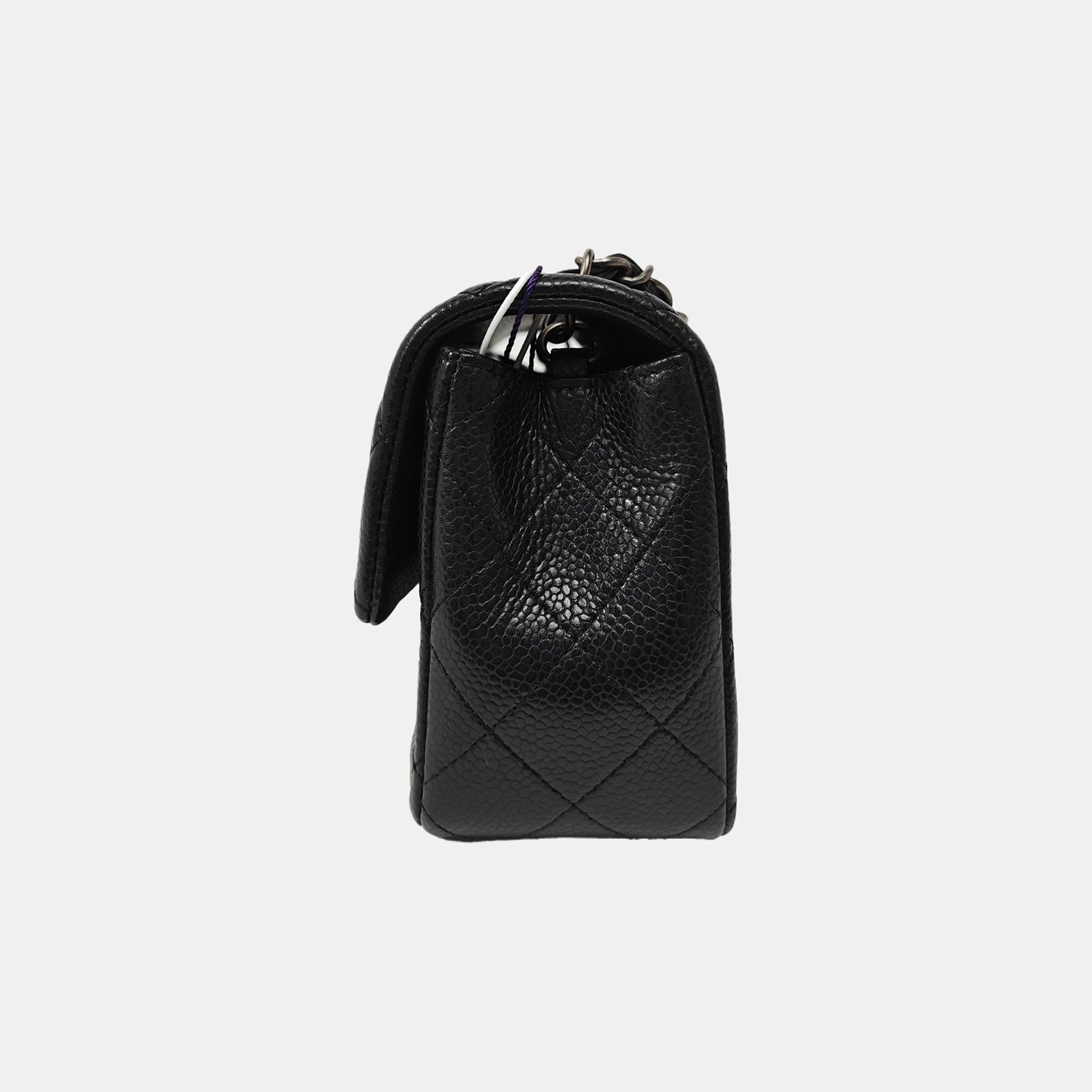 CLASSIC FLAP Mini Quilted Grained Calfskin Black
