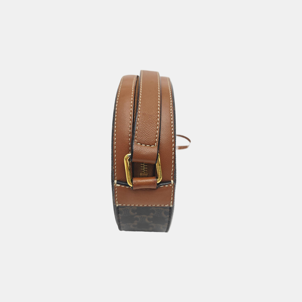 Coated Canvas Shoulder Bag Brown