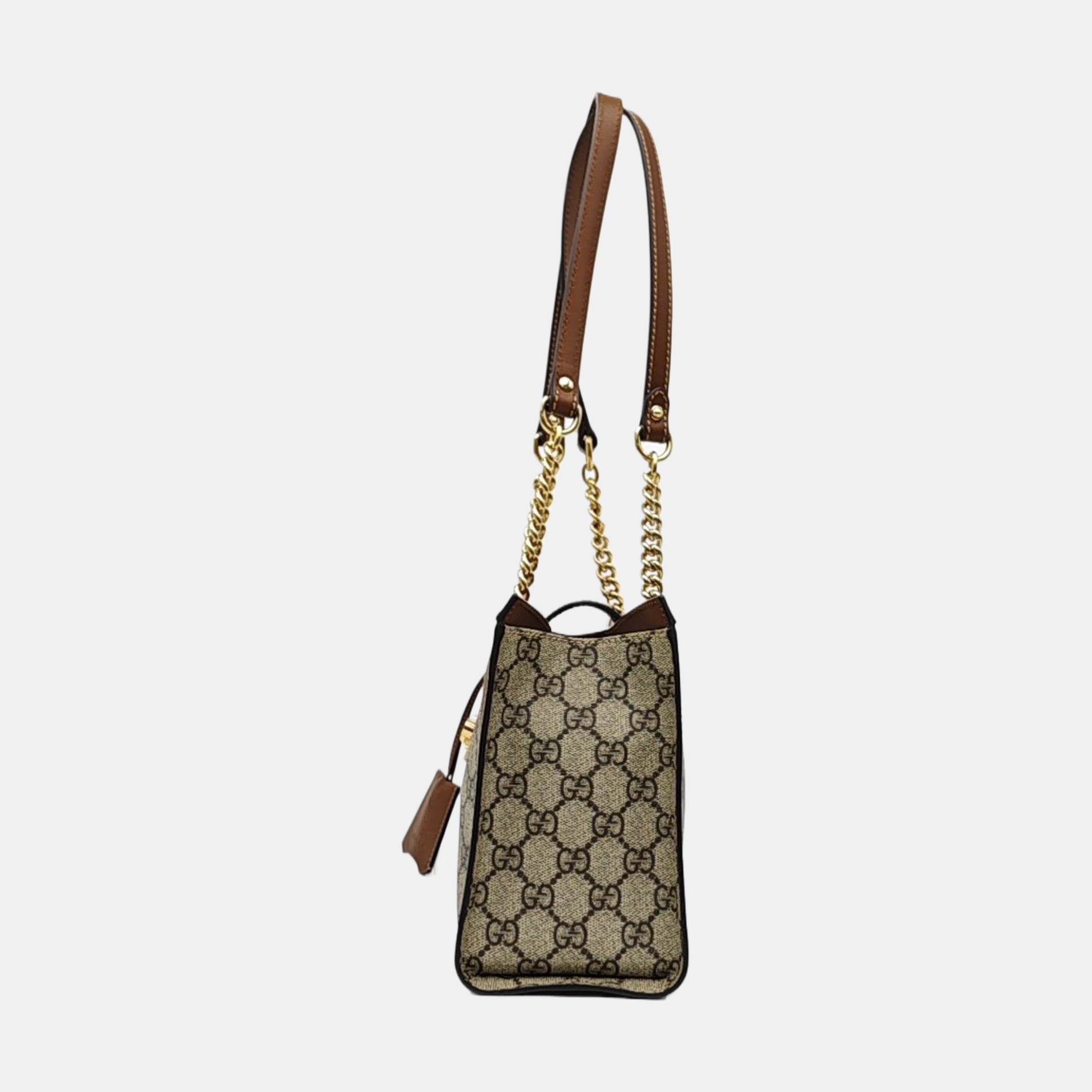 Padlock Small Monogram Coated Canvas Beige