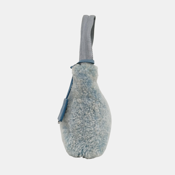 Authenticated pre-owned  Re-Edition2000 Mini Sheepskin Blue - Top Handle Bag at Looply