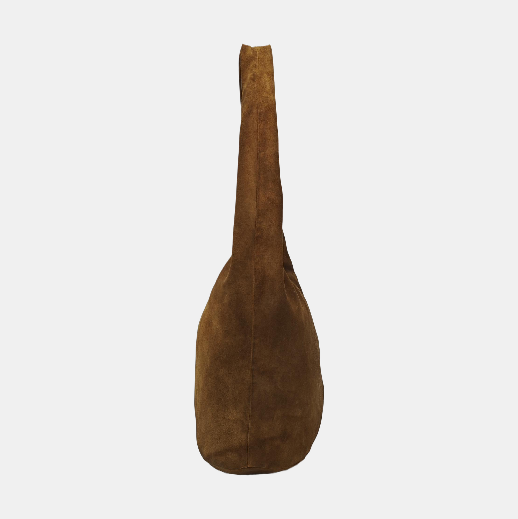 Suede Top Handle Bag Brown
