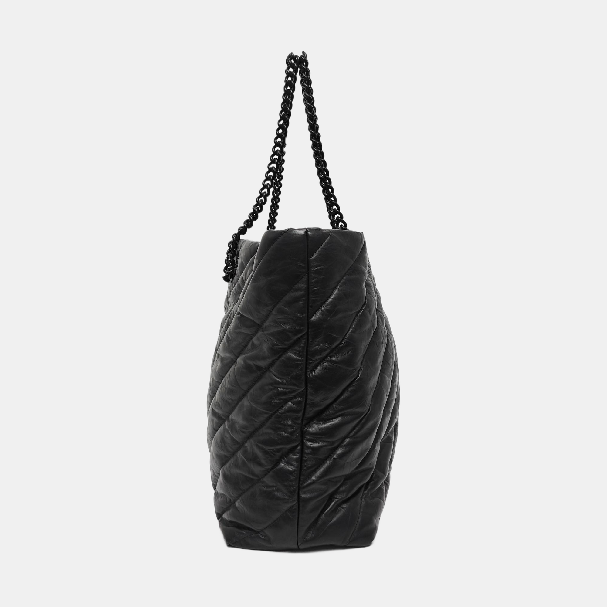 Crush Large Quilted Calfskin Black