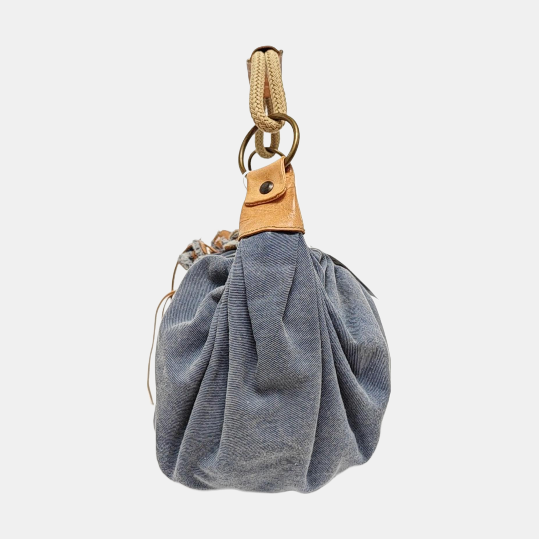 Denim Top Handle Bag Blue