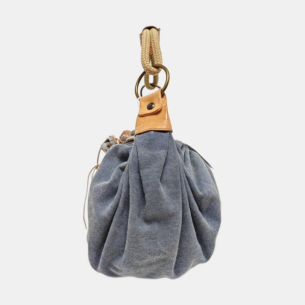 Denim Top Handle Bag Blue