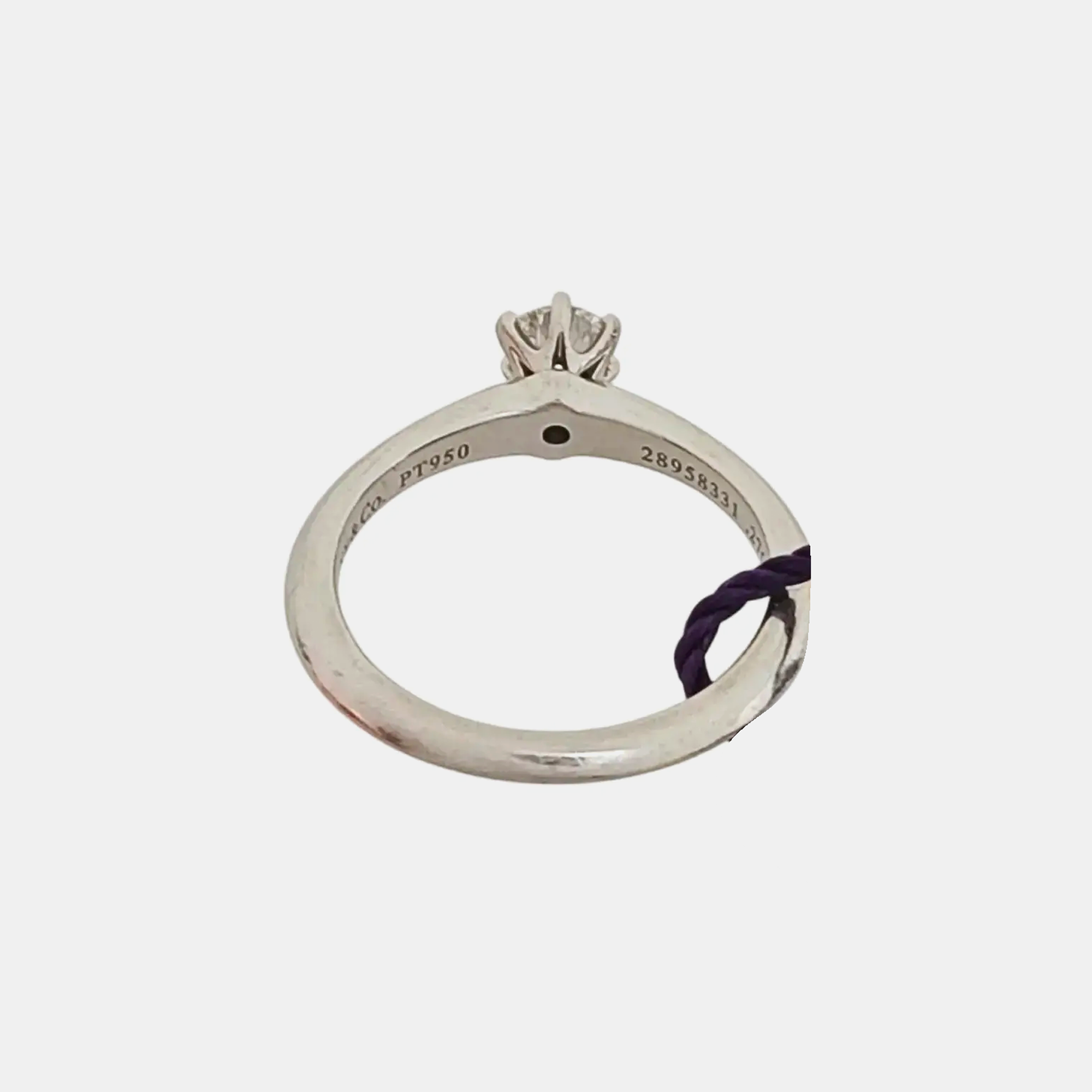 Tiffany Setting Platinum 950 Silver Ring EU 49