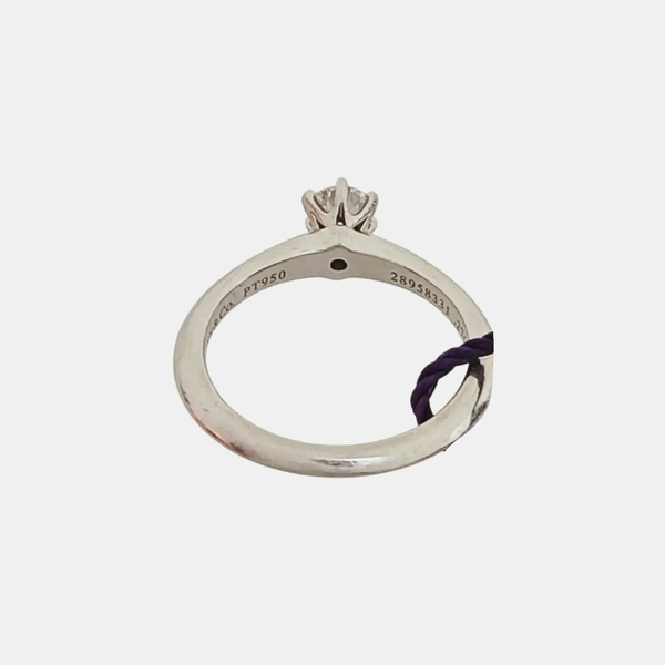 Tiffany Setting Platinum 950 Silver Ring EU 49