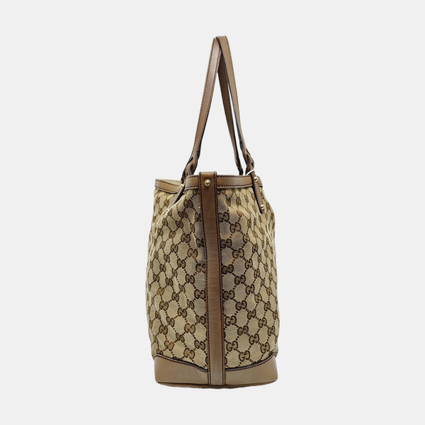 Monogram Canvas Tote Bag Brown