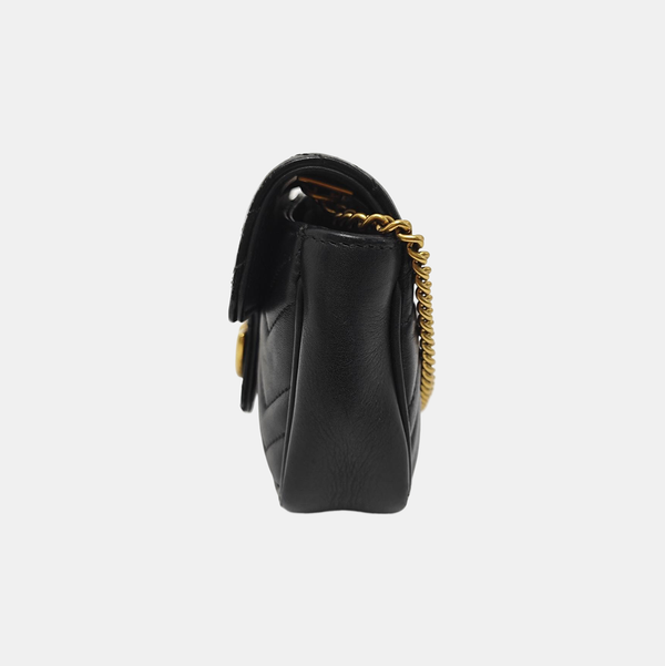 GG Marmont Mini Quilted Calfskin Black