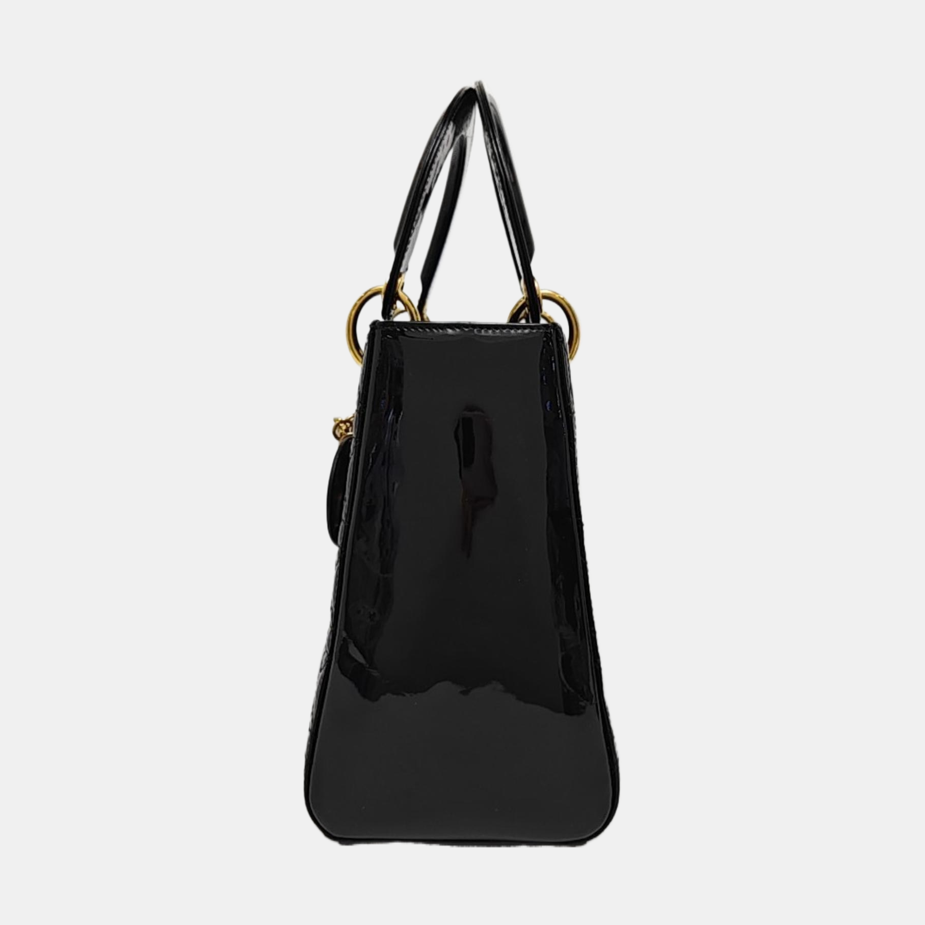Lady Dior Medium Cannage Patent Leather Black