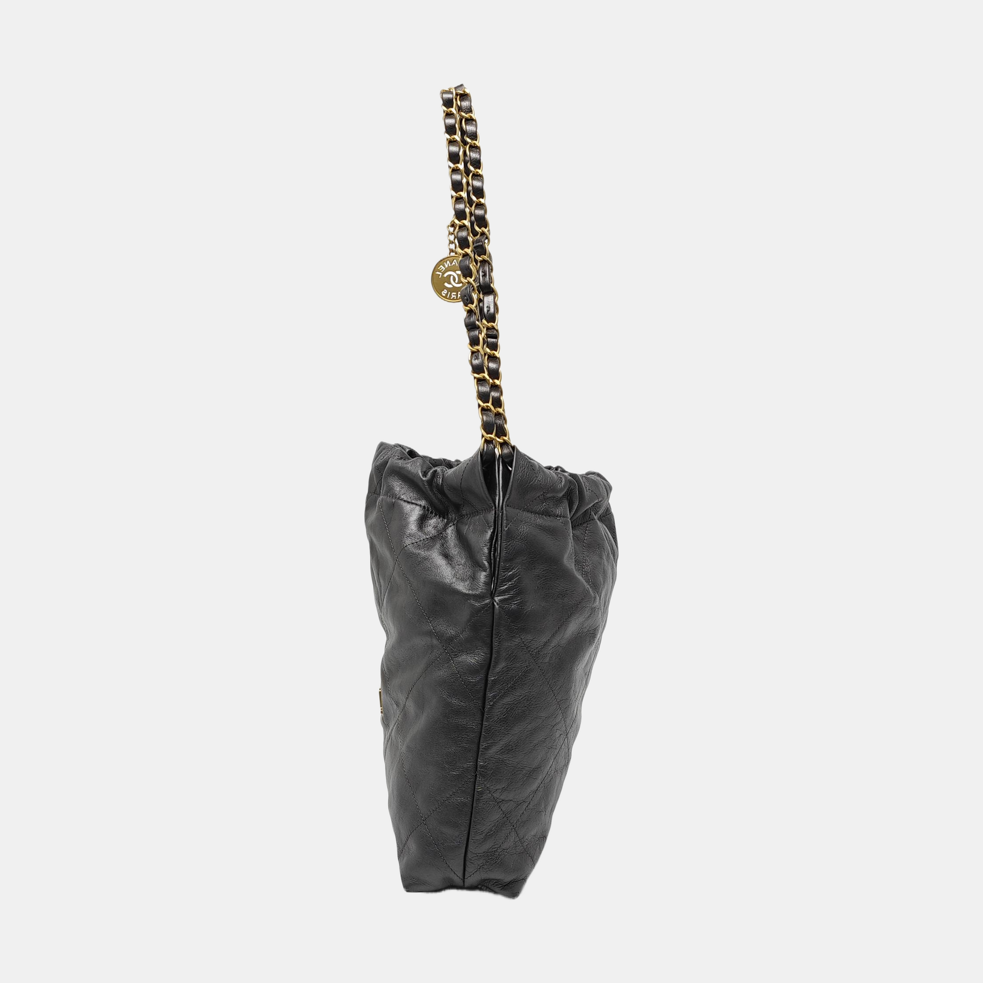CHANEL 22 Small Quilted Calfskin Gray
