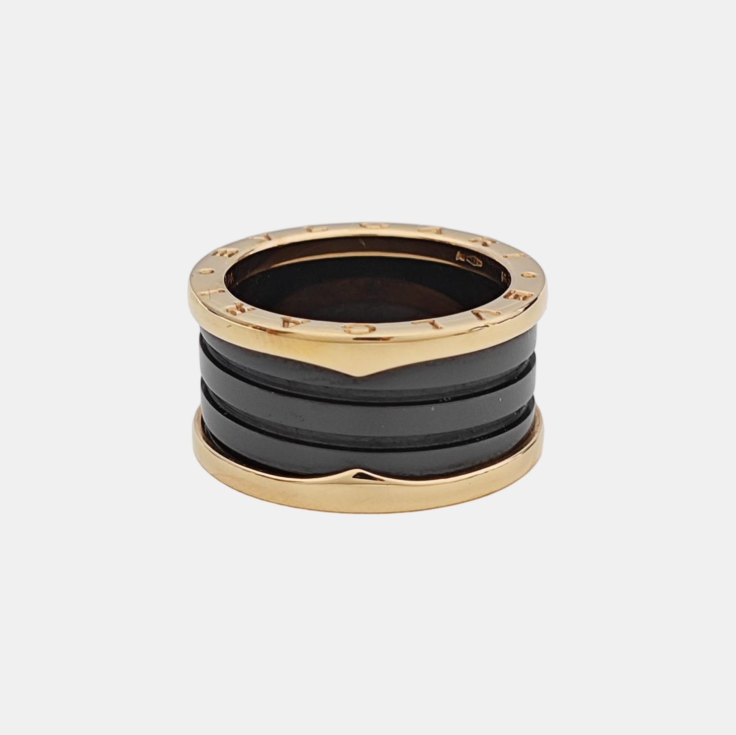 B.ZERO1 18k Rose Gold Black Ring EU 58