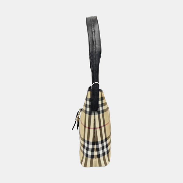 Coated Canvas Shoulder Bag Beige