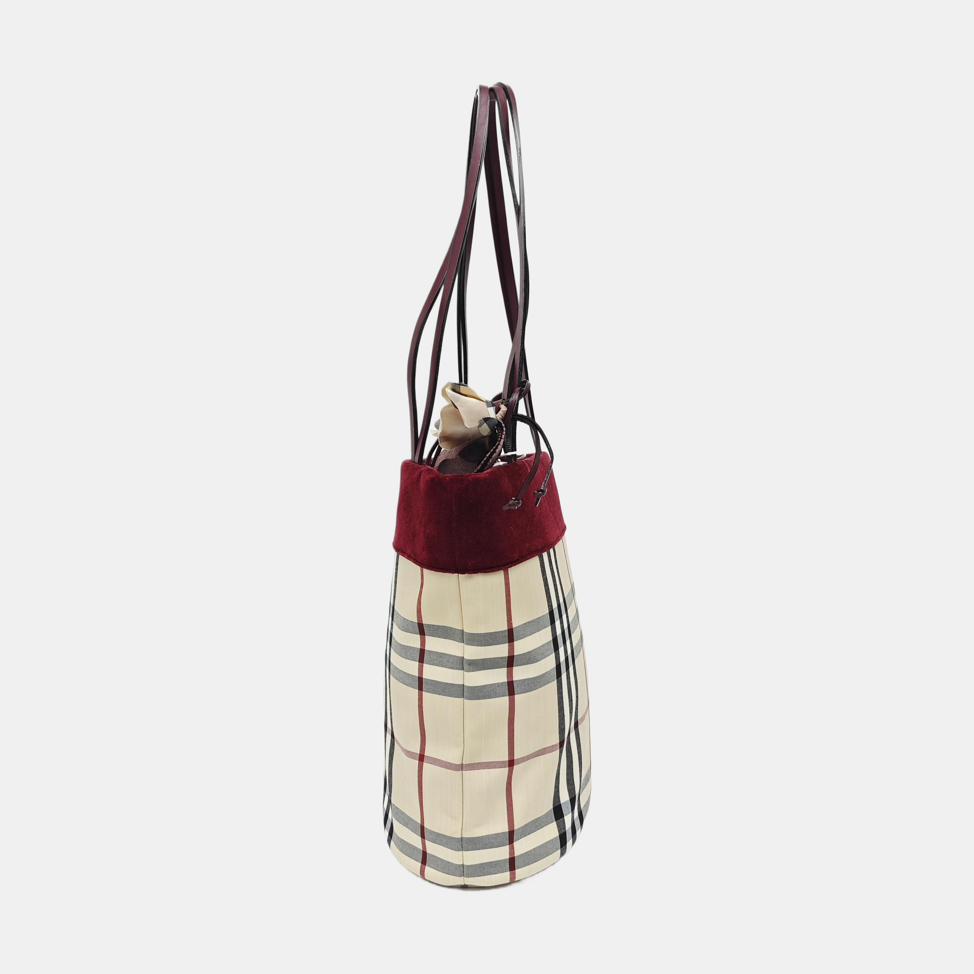 Nylon Top Handle Bag Beige
