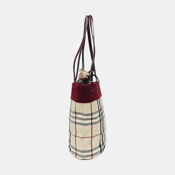 Nylon Top Handle Bag Beige