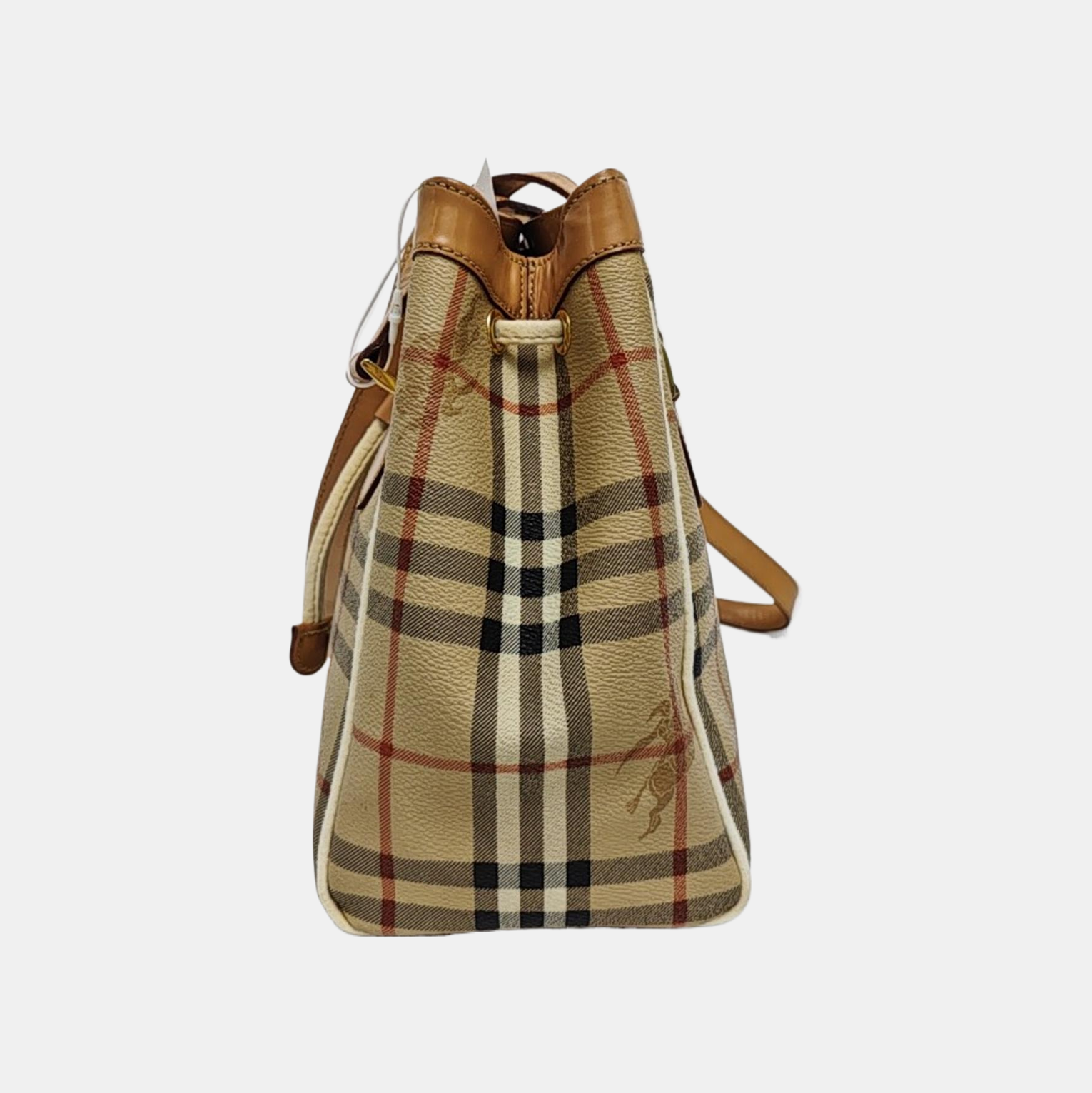 Coated Canvas Shoulder Bag Beige