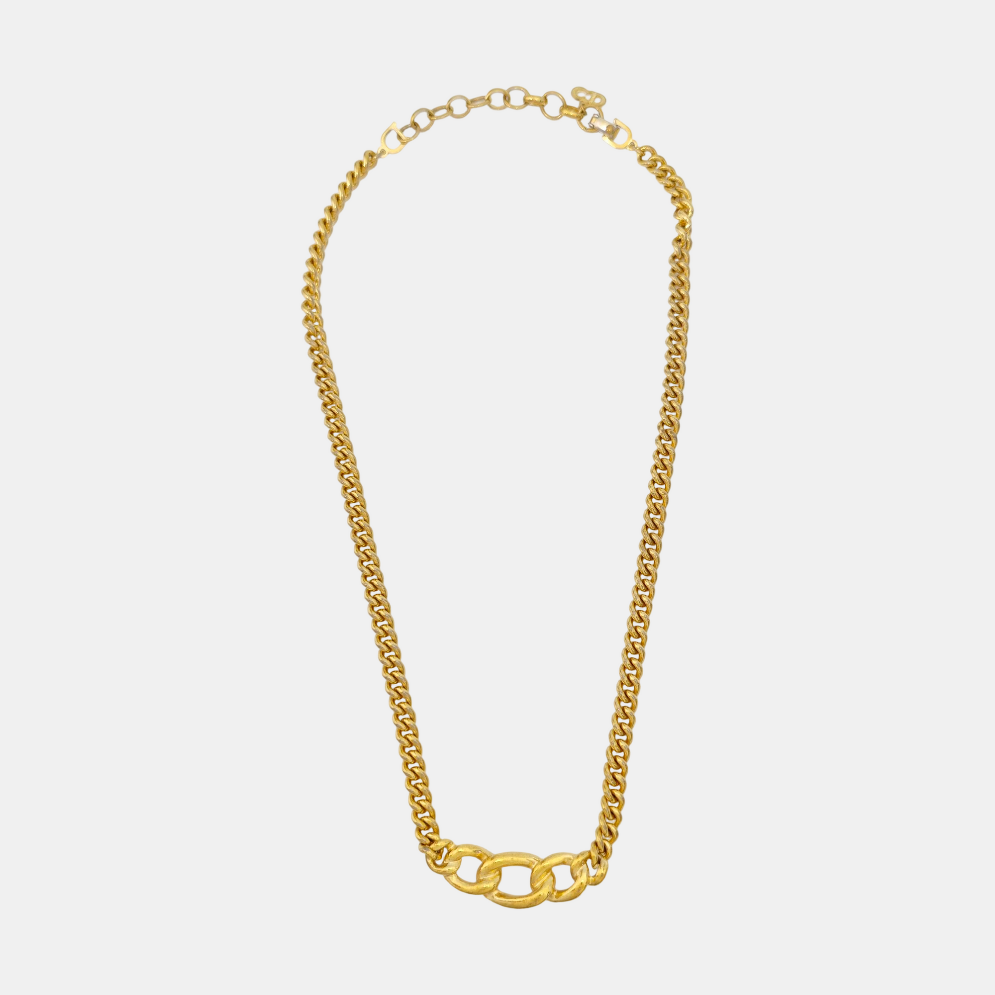 Twist Round Metal Gold Necklace
