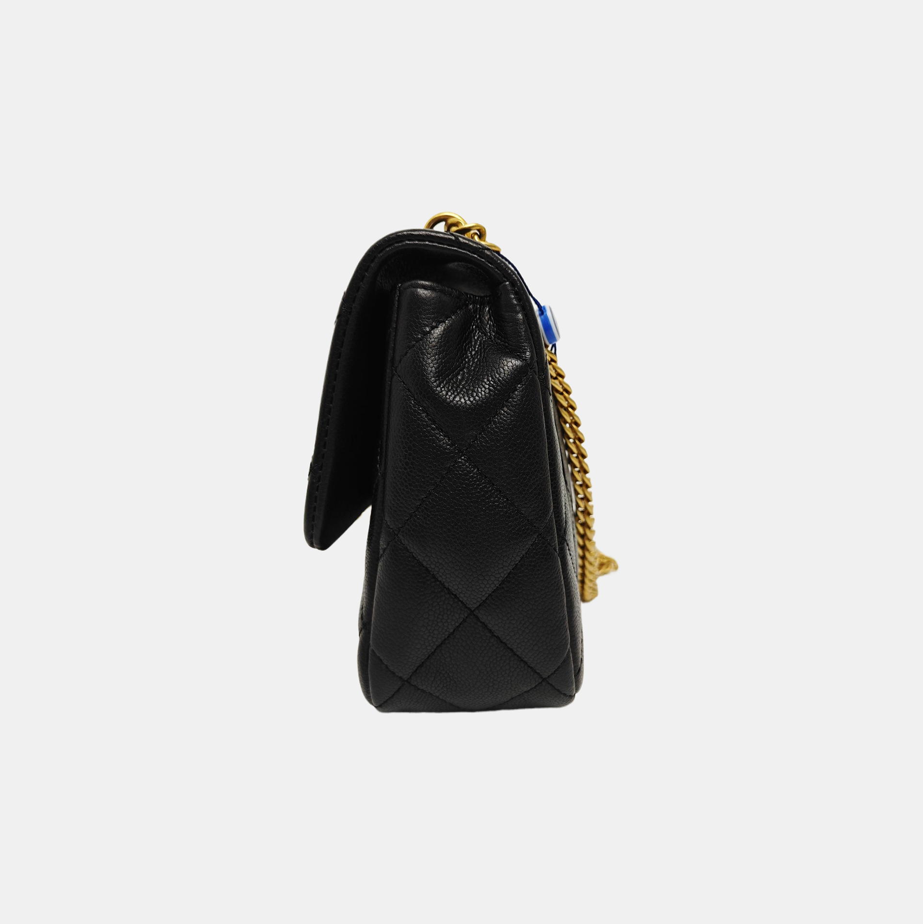 23P Large Quilted Grained Calfskin Black
