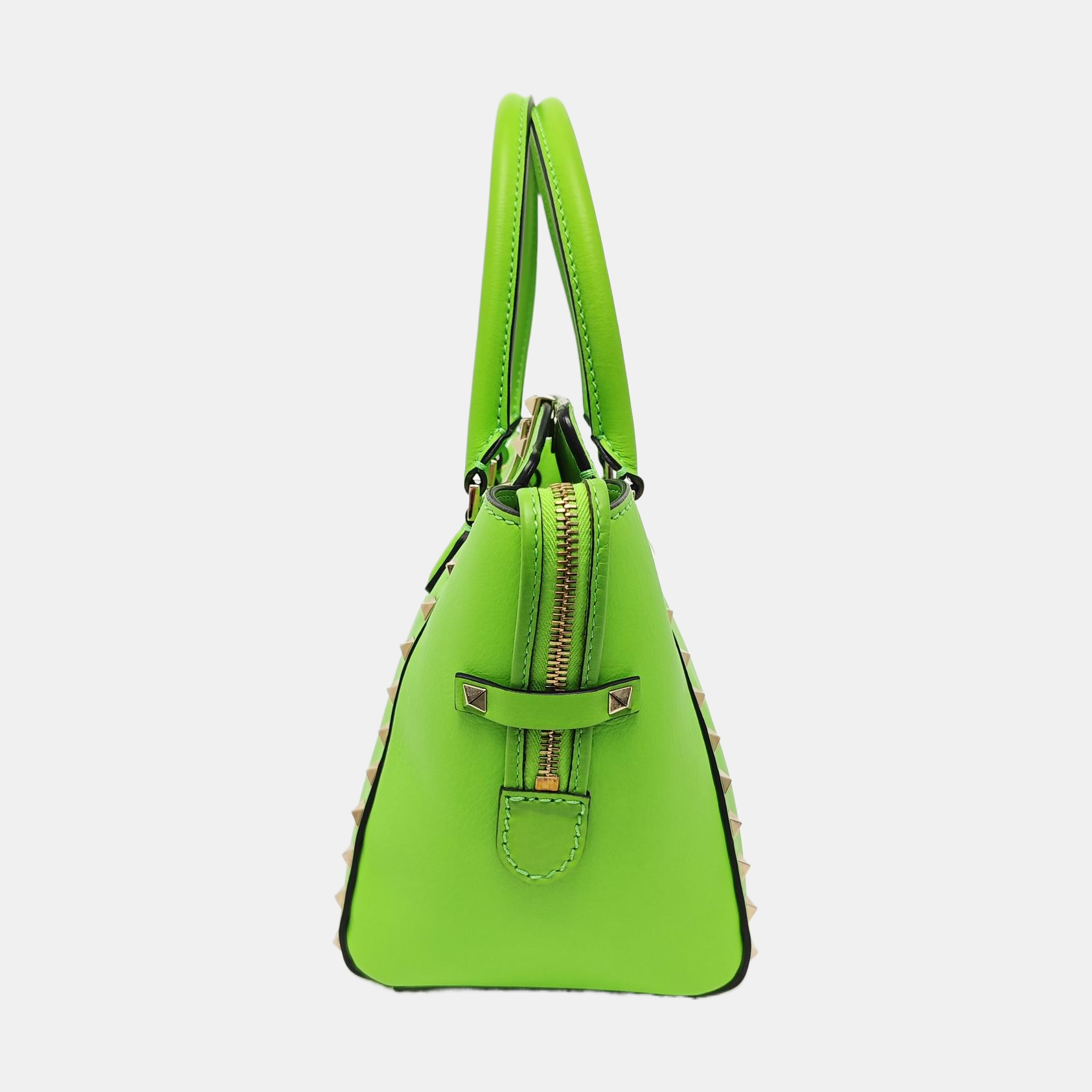 Rockstud Small Calfskin Green
